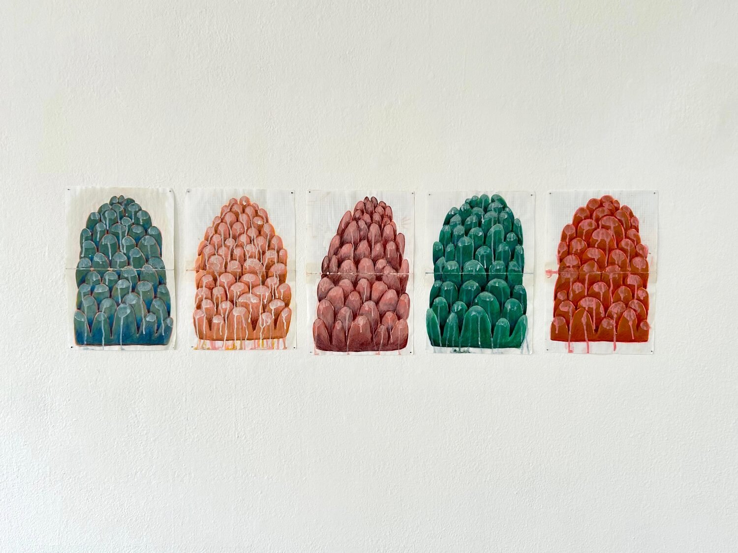  Drawings,   Acrylic and colored pencil on paper  14 × 10 inches 