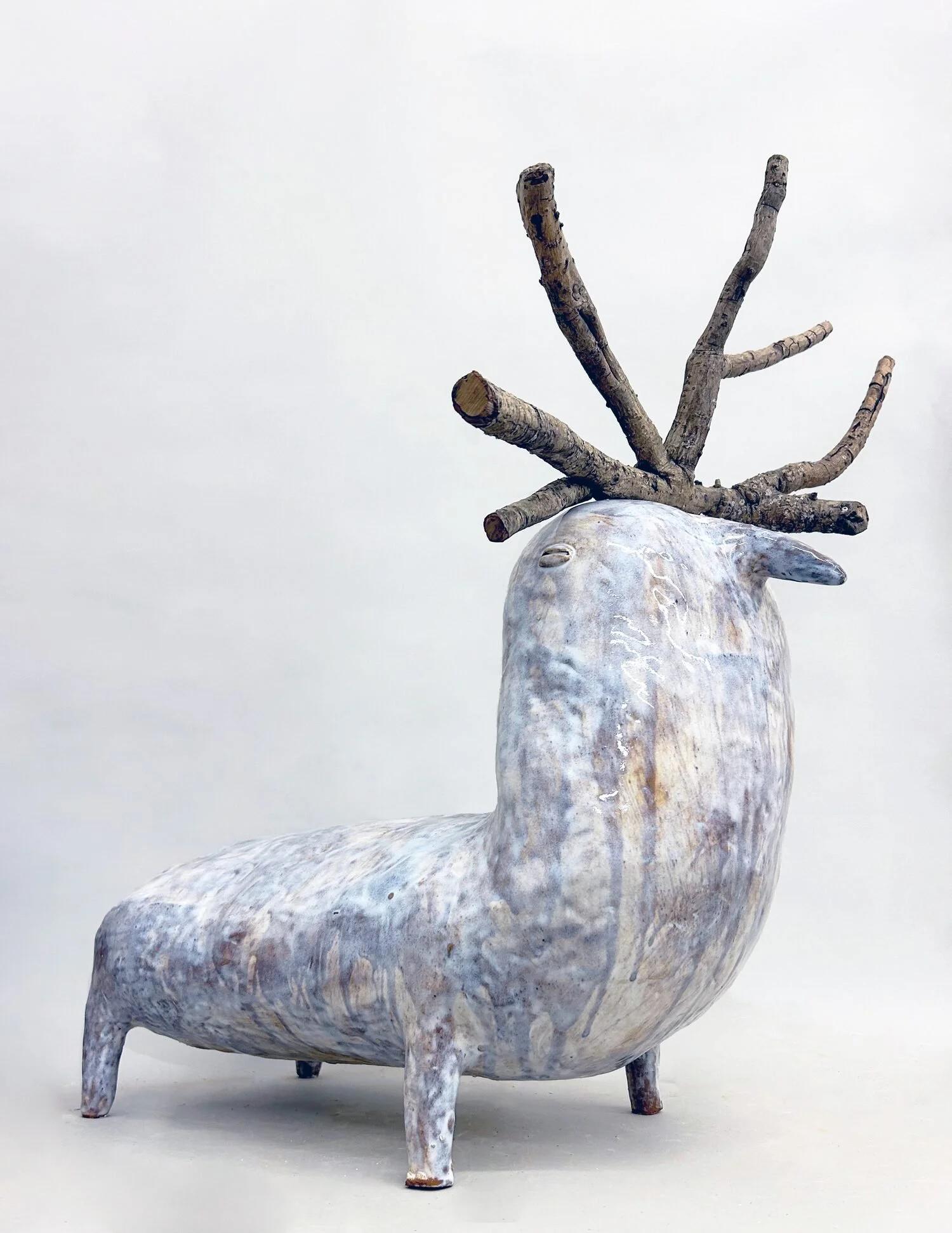  Fauna #5, 2023  Ceramic and wood  23 × 19 × 15 inches 