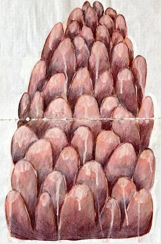  Drawing #13, 2023  Acrylic and colored pencil on paper  14 × 10 inches 
