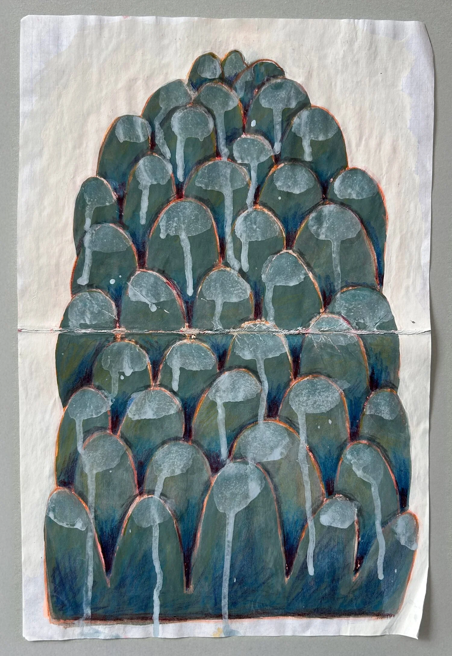  Drawing #  Acrylic and colored pencil on paper  14 × 10 inches 