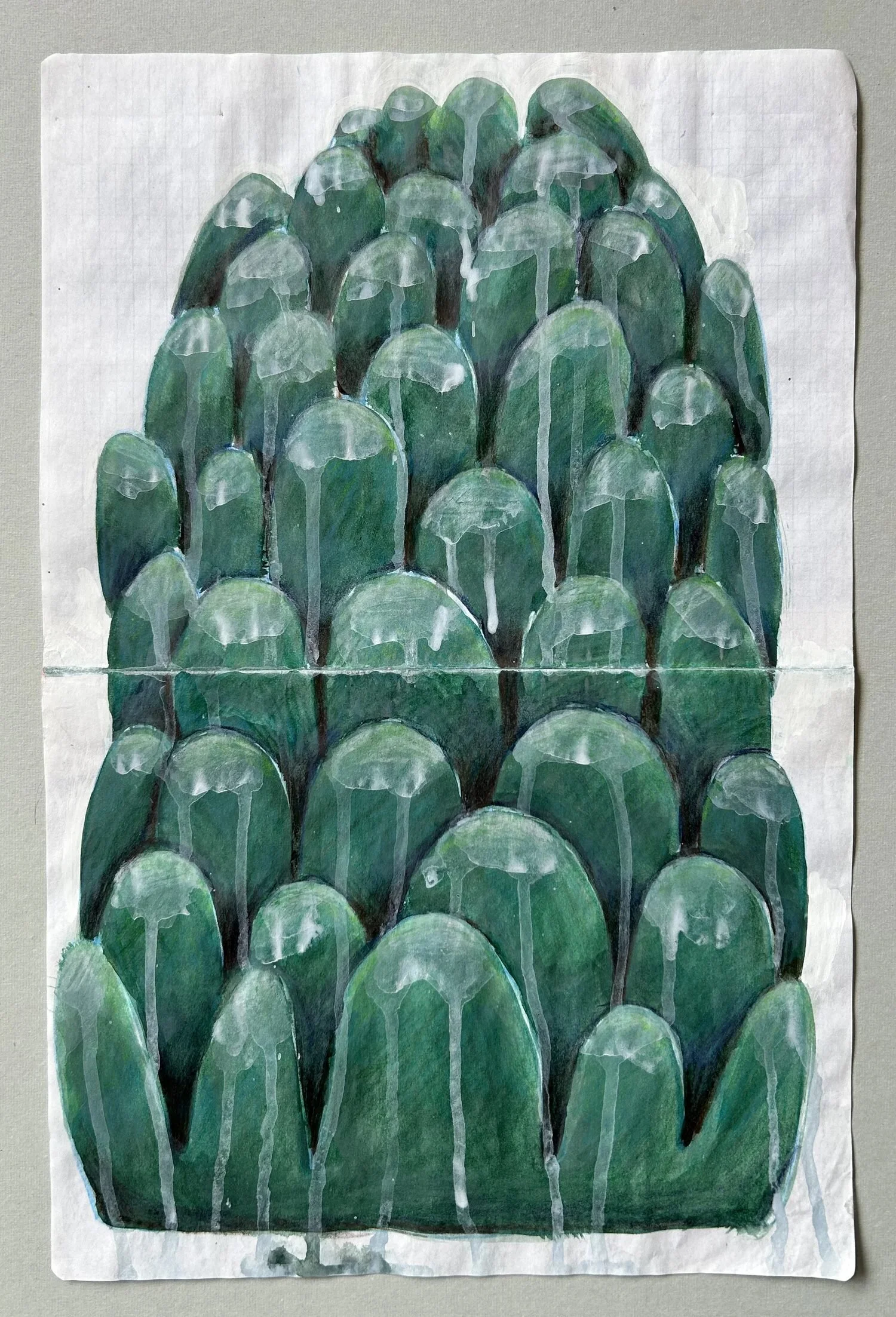  Drawing #12, 2023  Acrylic and colored pencil on paper  14 × 10 inches 