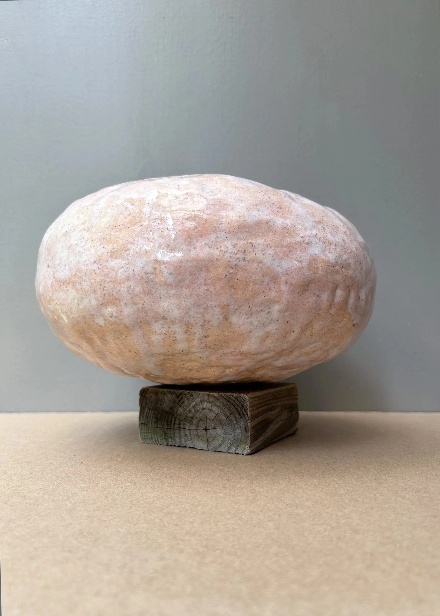  Untitled, 2023  Ceramic and wood  7.5 × 9 × 9 inches 