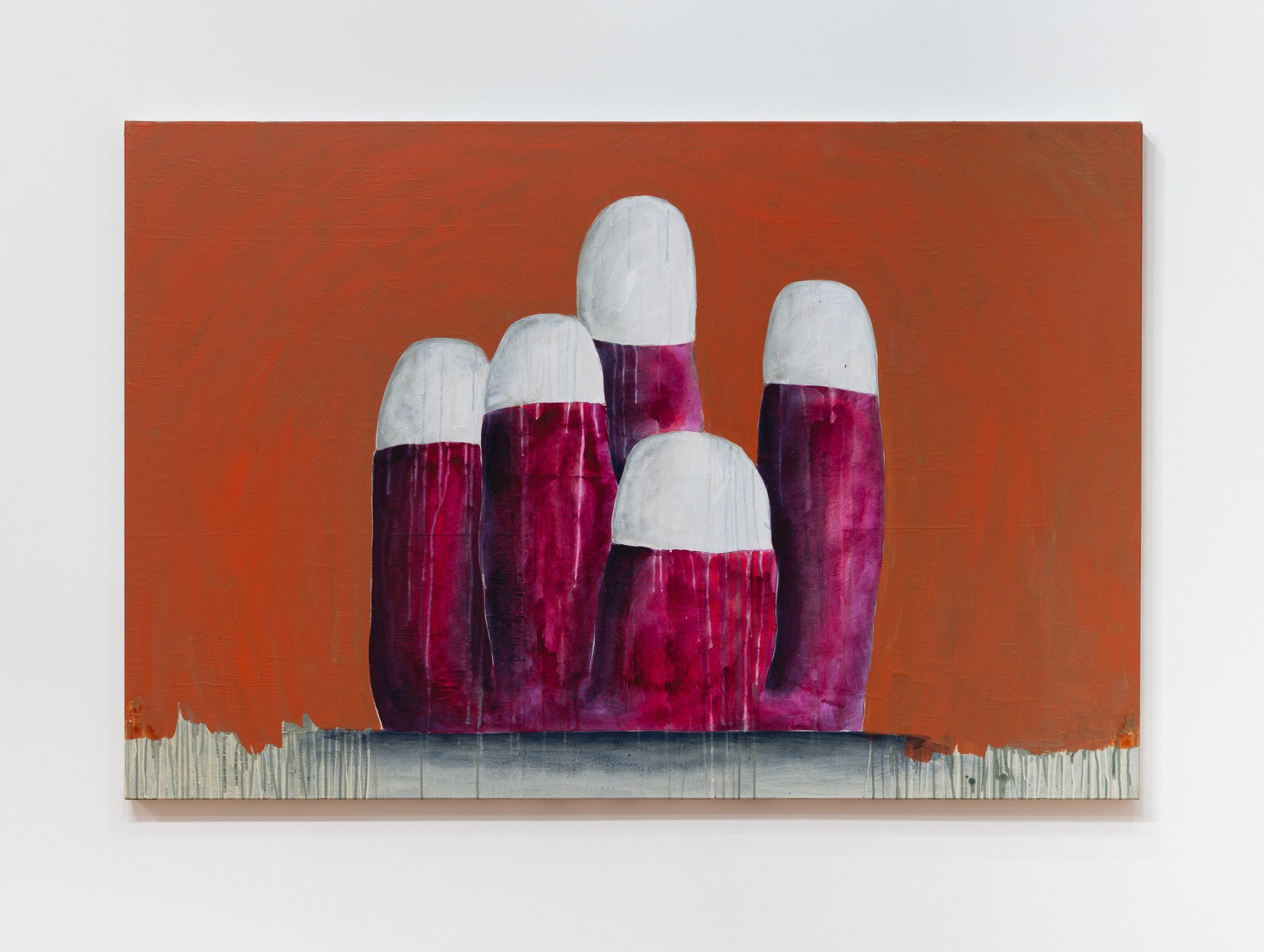  Orange, 2025  Acrylic and paper on canvas  59 × 39 inches 
