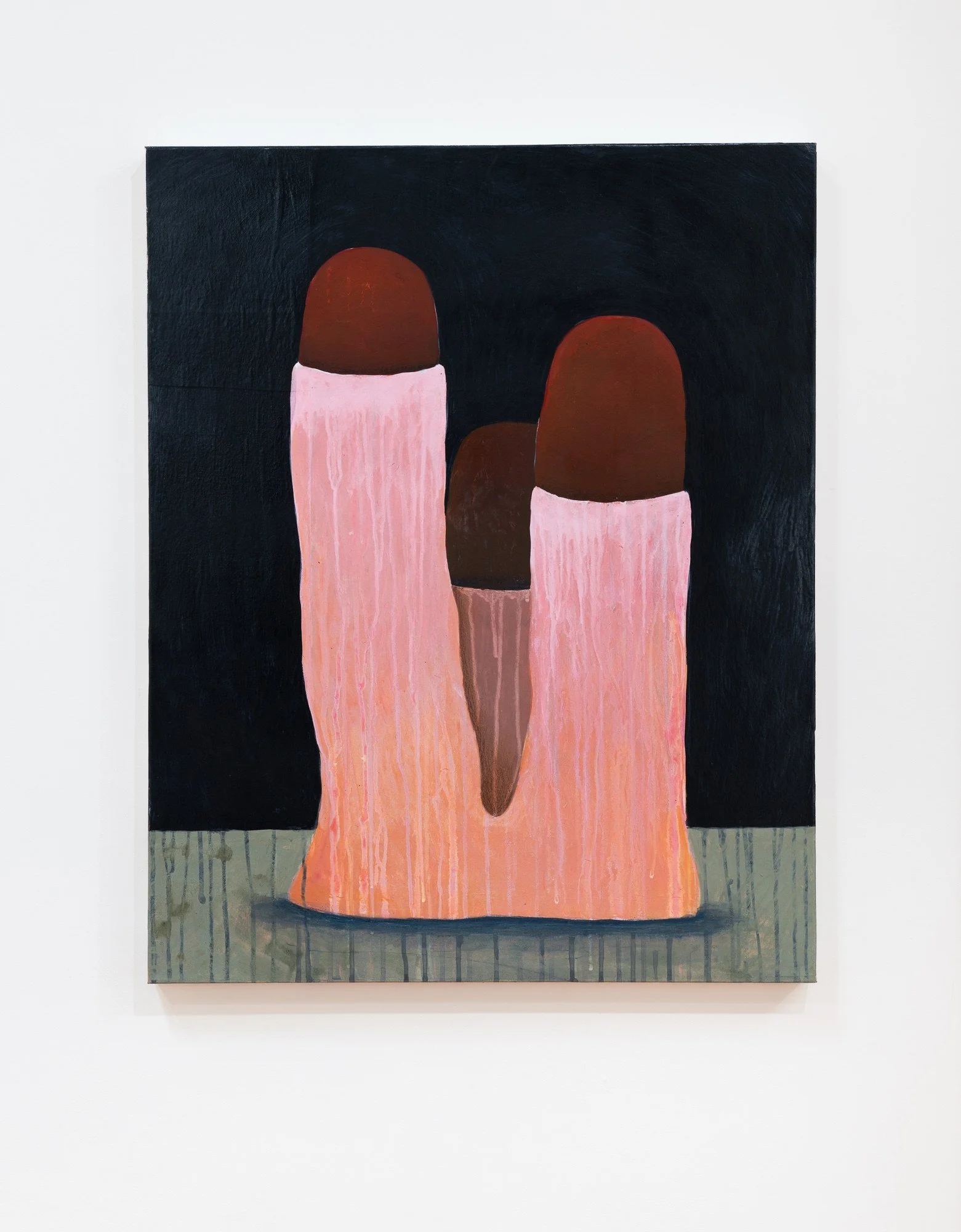  Pink + Red, 2025  Acrylic on canvas  30 × 24 inches 