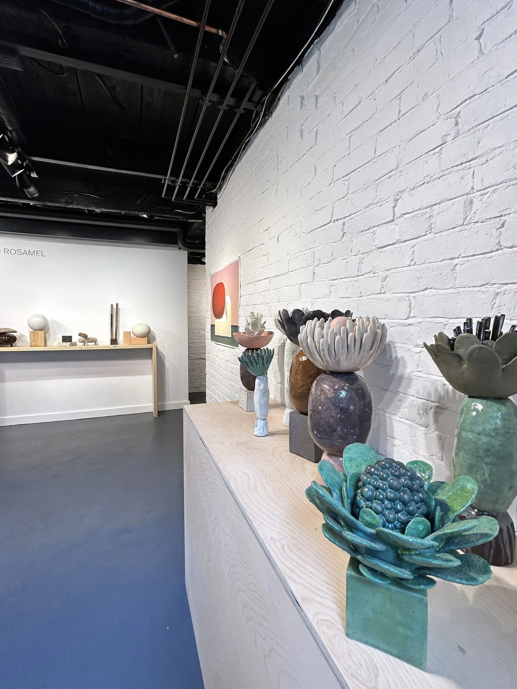  TC #28, 2026 (left)  Glazed ceramic  14.5 × 6.5 × 6.5 inches    TC #34, 2026 (right)  Glazed ceramic  16 × 6.5 × 7 inches 