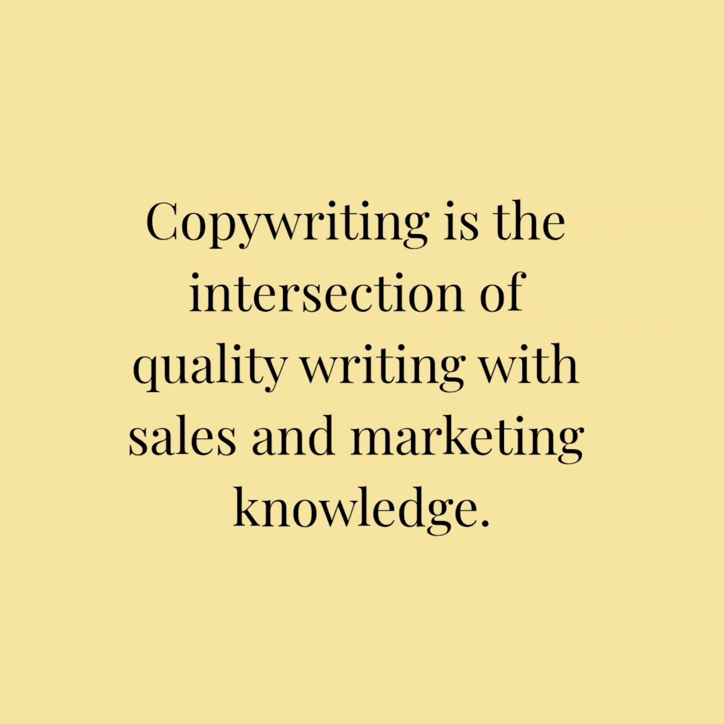 Copywriting = quality writing + sales/marketing knowledge.

As a proven strategic thinker, I don't just know how to write, I know what to say. 

#salescopywriting #freelancewriter #haltoncopywriter #burlingtoncopywriter  #marketingsolutions