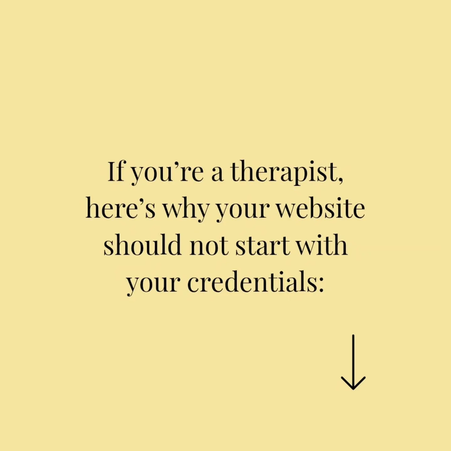 If you offer counselling services, or any service-based business that relies on building trust, don't lead with your credentials on your website or socials. 

When searching for your services, clients will be arriving onto your site with a lot of fee