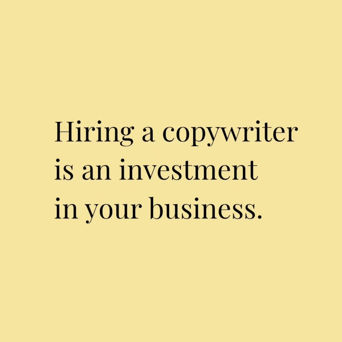 ✔️ Hiring a copywriter is an investment in your business! 

I'm not just a good writer - I also integrate marketing strategies that both persuade and connect to clients.

Do you try to write your own copy or do you see the value in hiring an expert? 