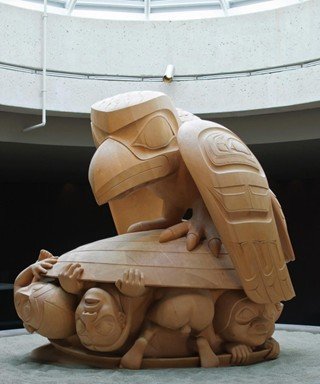 Bill Reid, The Raven and the First Men, yellow cedar, 1978–1980, Museum of Anthropology, University of British Columbia.