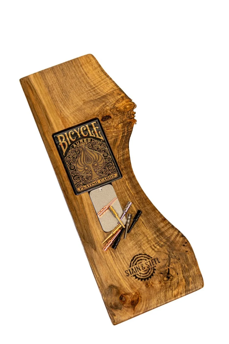 Live edge black walnut cribbage board