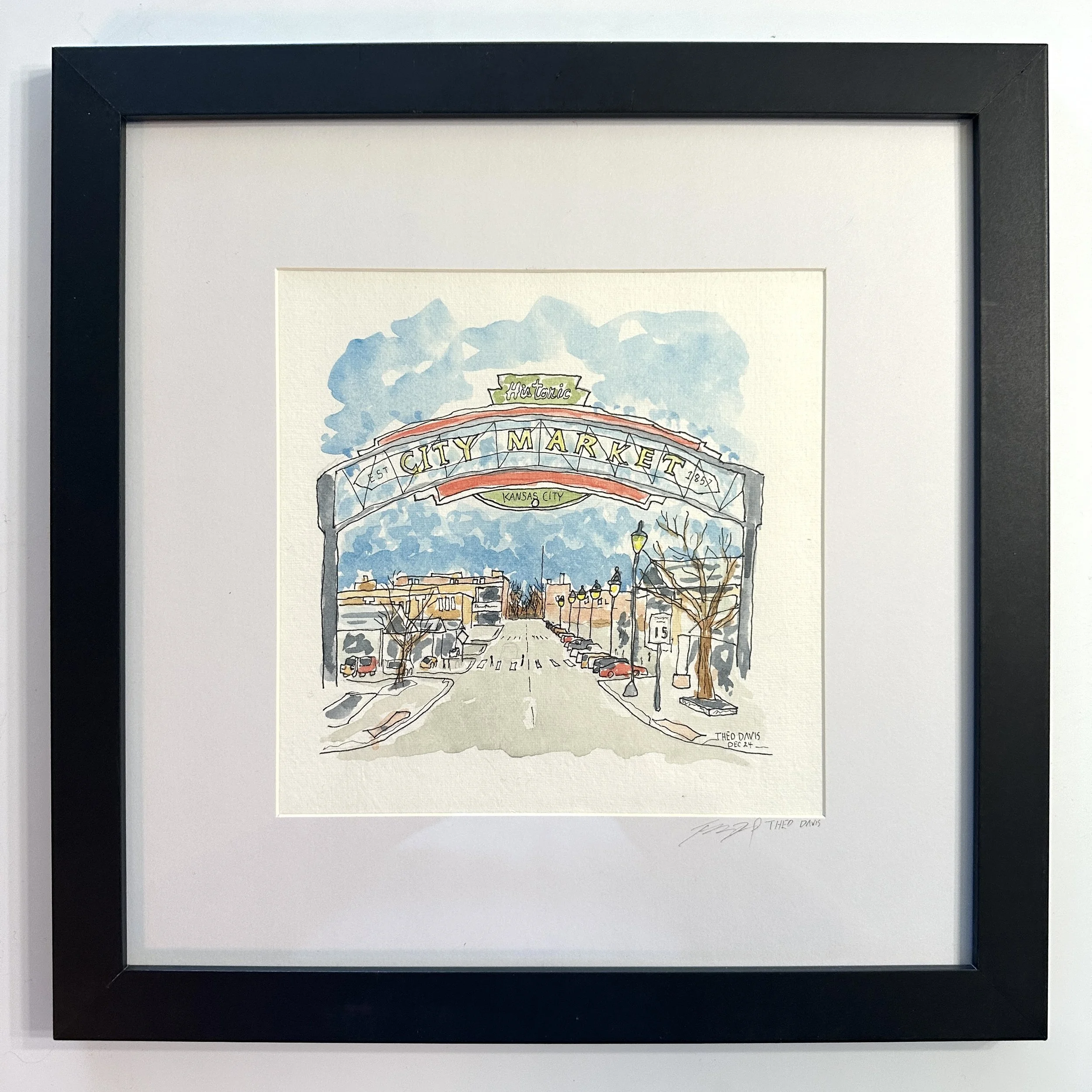 Original City Market Watercolor (Magnum Opus Painting)