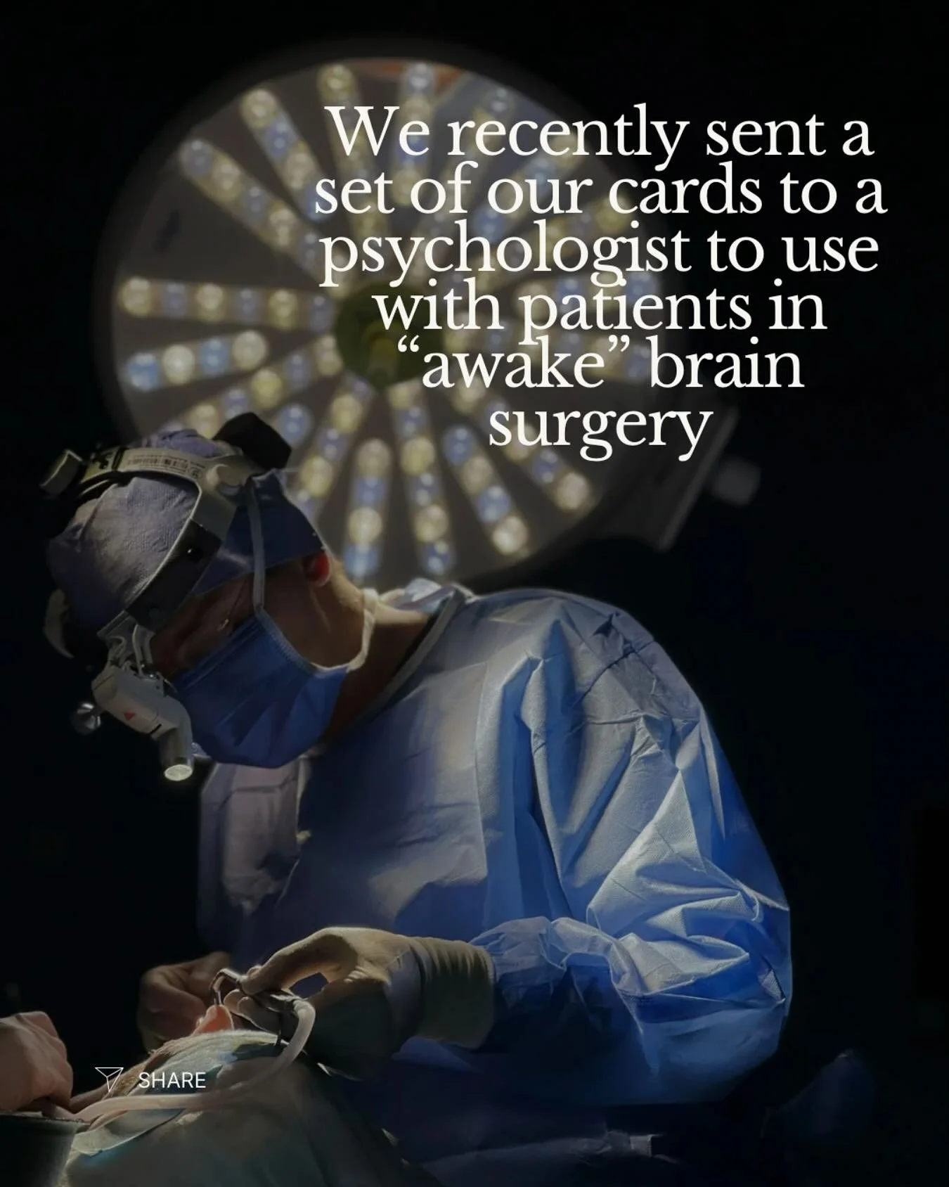 We&rsquo;ve used our cards in lots of diverse settings but never imagined that they&rsquo;d be used to have conversations with patients during &ldquo;awake&rdquo; brain surgery! #itsgoodtotalk #humanconnection