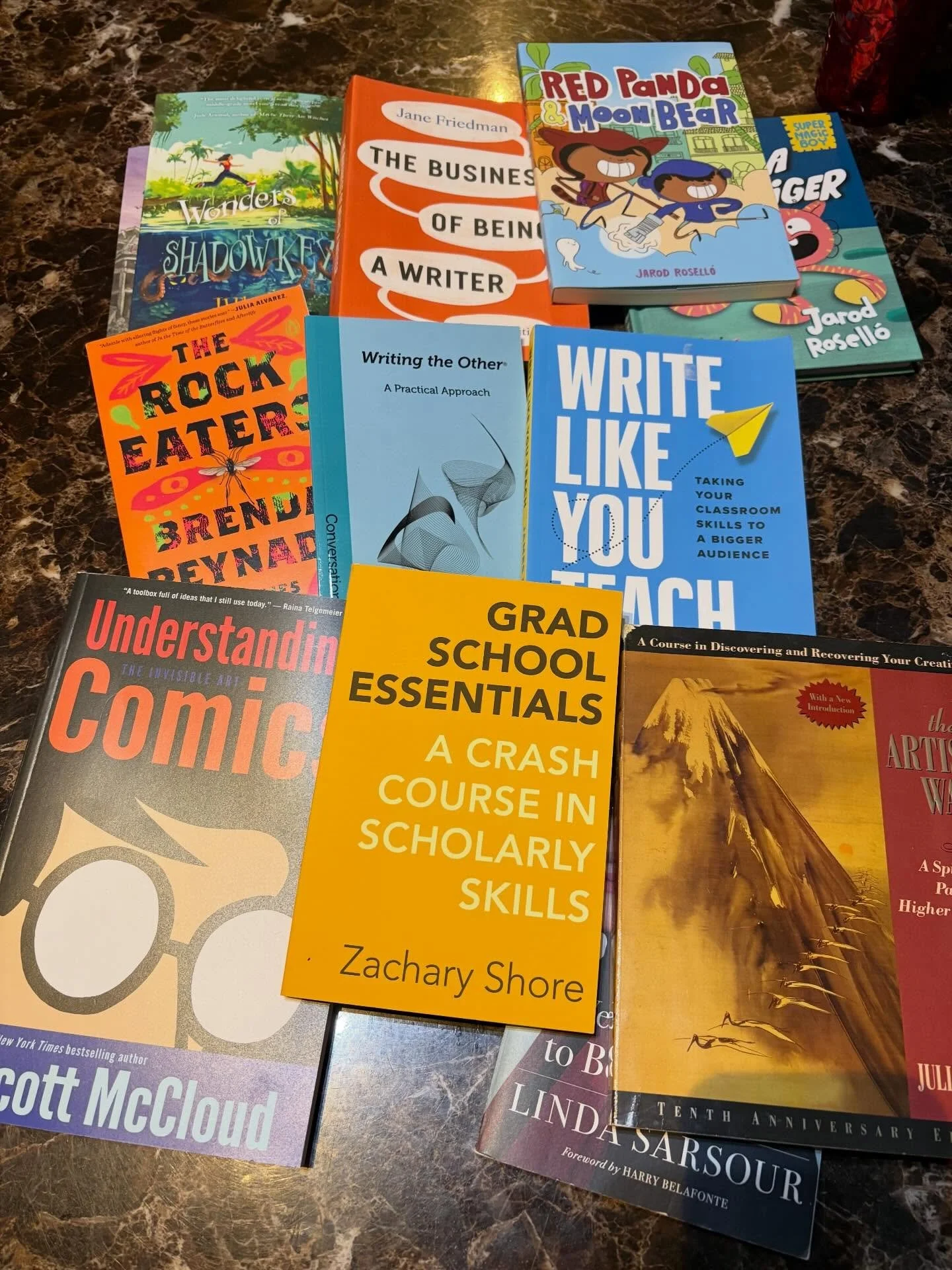 Grad school prep, but make it summer‑soft.
Stacks of books, fresh notebooks, long walks, and a head full of ideas I can&rsquo;t wait to bring into workshop. Counting down the days until I start my MFA at USF in August &mdash; and I&rsquo;m already so
