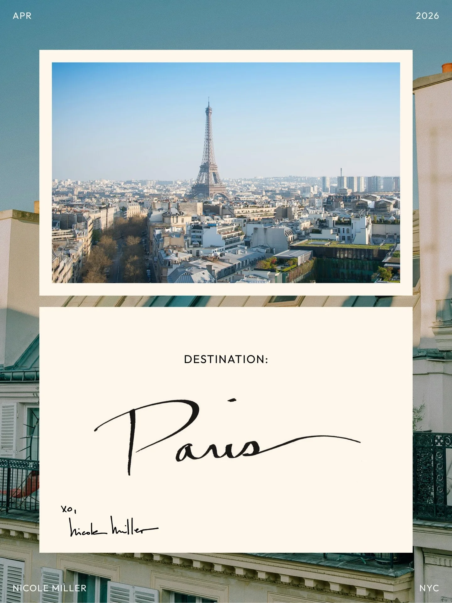 Our travel series continues with one of Nicole&rsquo;s favorite cities: Paris. 🇫🇷
&nbsp;
A few favorite places, what to pack, and the kind of spots worth returning to.✨