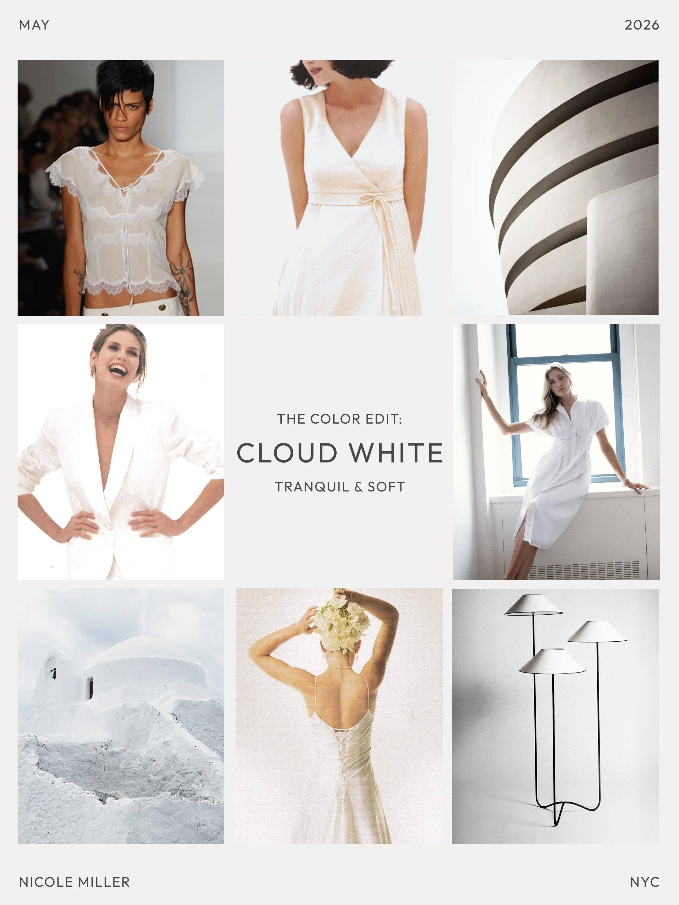 The Color Edit: Cloud White
&nbsp;
Tranquil &amp; soft 🤍☁️🕊️🐚🫧