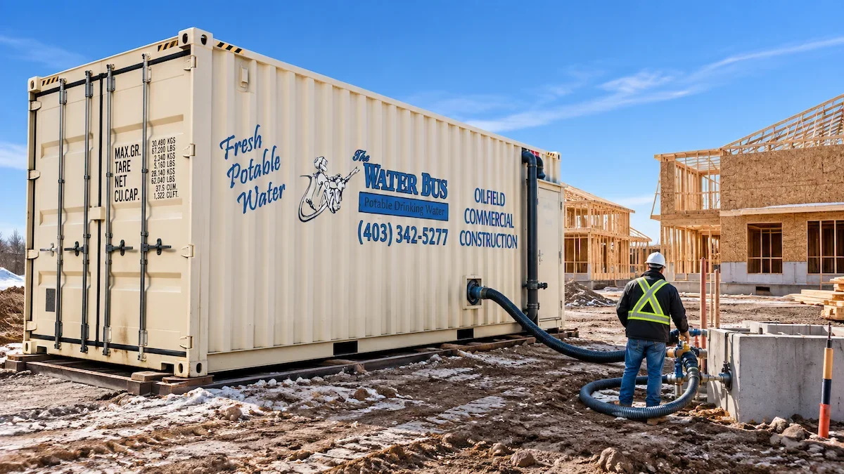 Water Skid providing potable water at a construction site in Central Alberta.
