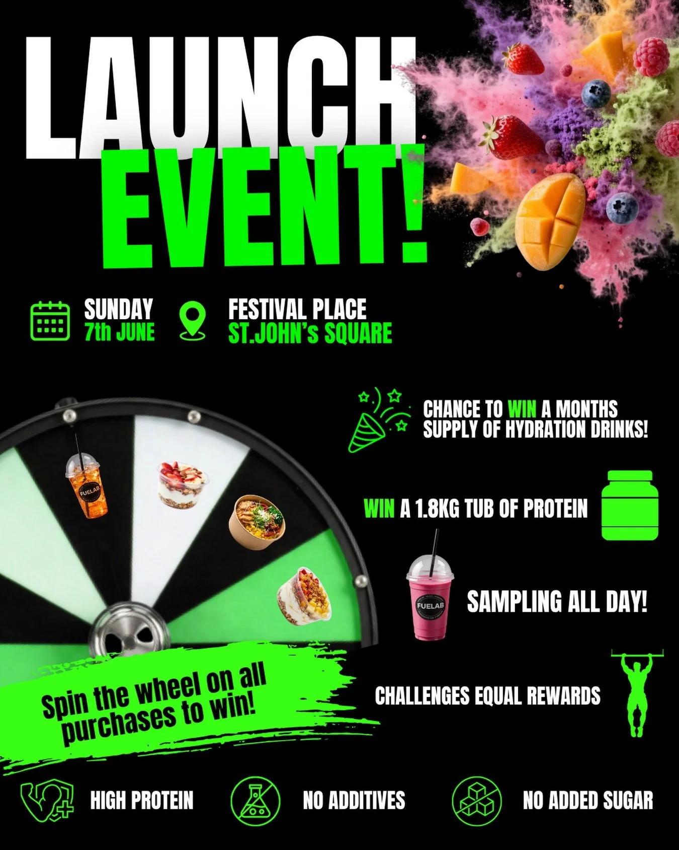 🚨 BASINGSTOKE, ARE YOU READY? 🚨

The countdown is on.

Join us on Sunday 7th June from 0930am for our official launch event at Fuelab, Festival Place, St. John&rsquo;s Square.

🎡 Spin the Wheel with every purchase
🥤 Free samples throughout the da