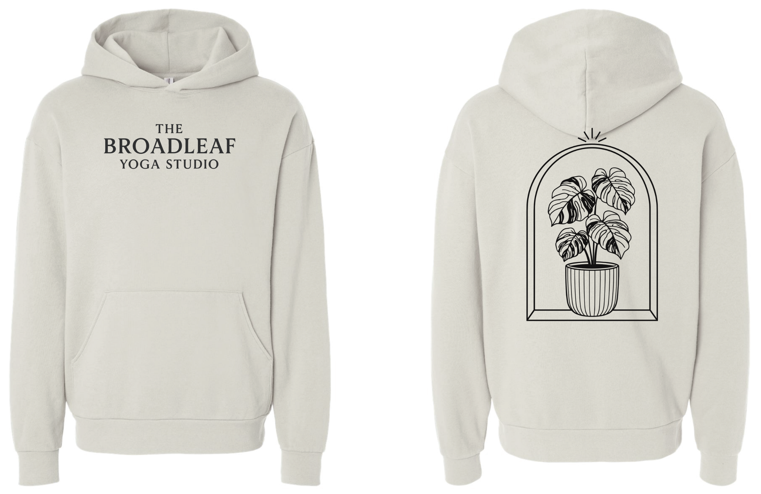 Hoodie BL Monstera in Ivory