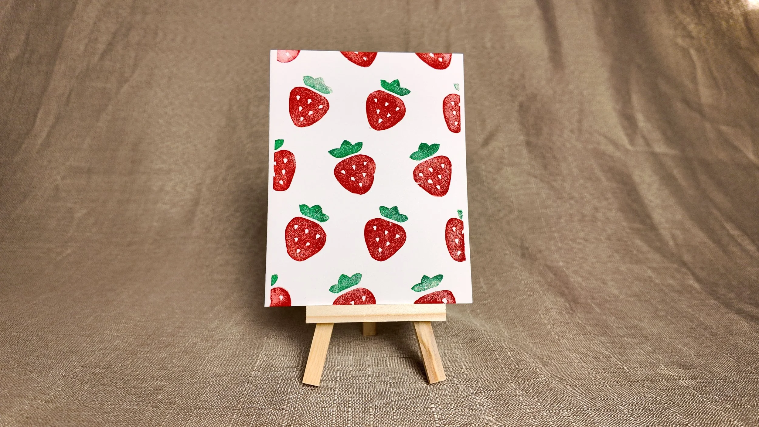 Wishing you the 'Berry' Best Linocut Greeting Card