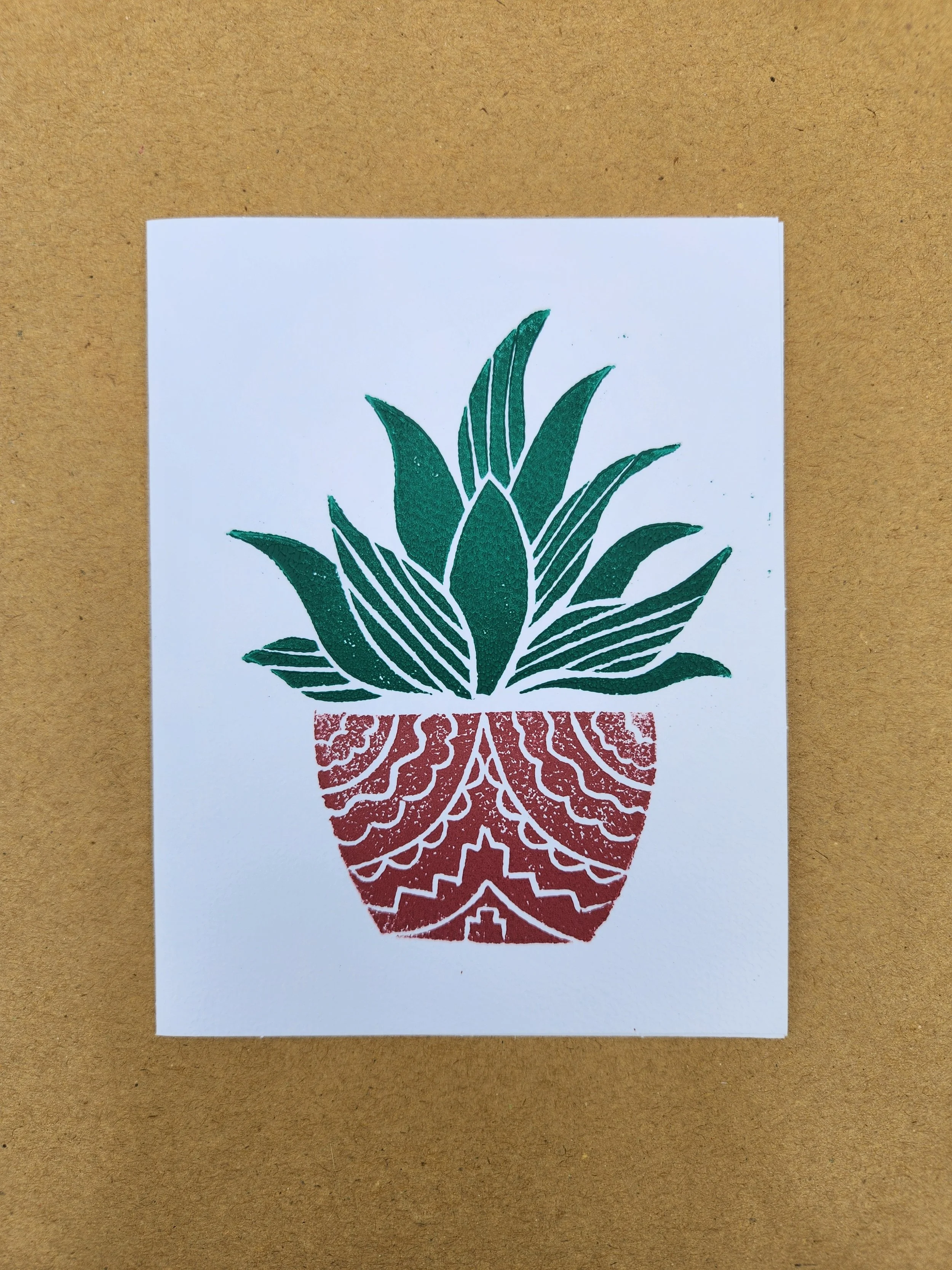 'Aloe' To You, Too Linocut Greeting Card