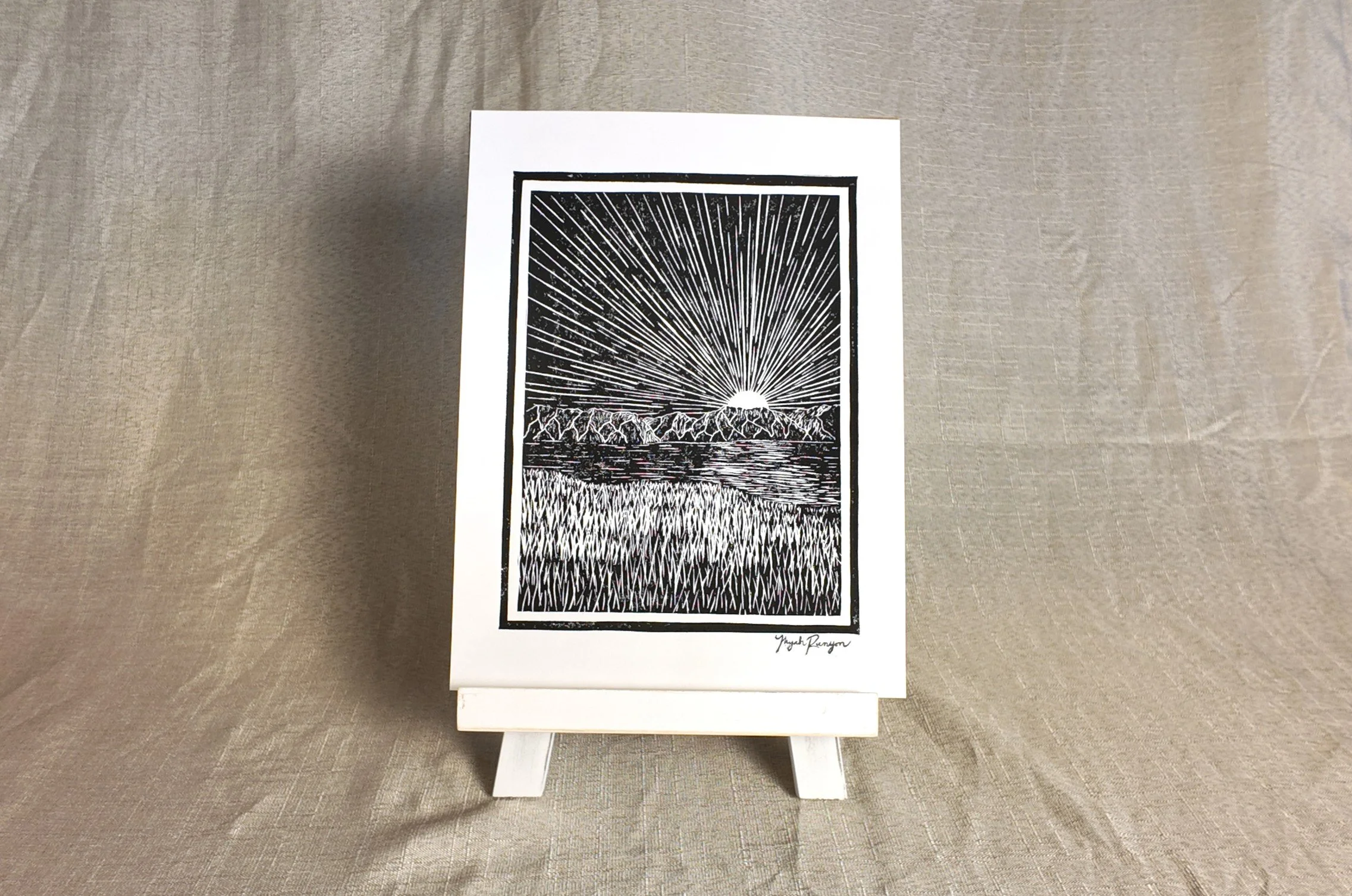 "Sea of Galilee" Linocut Art Print