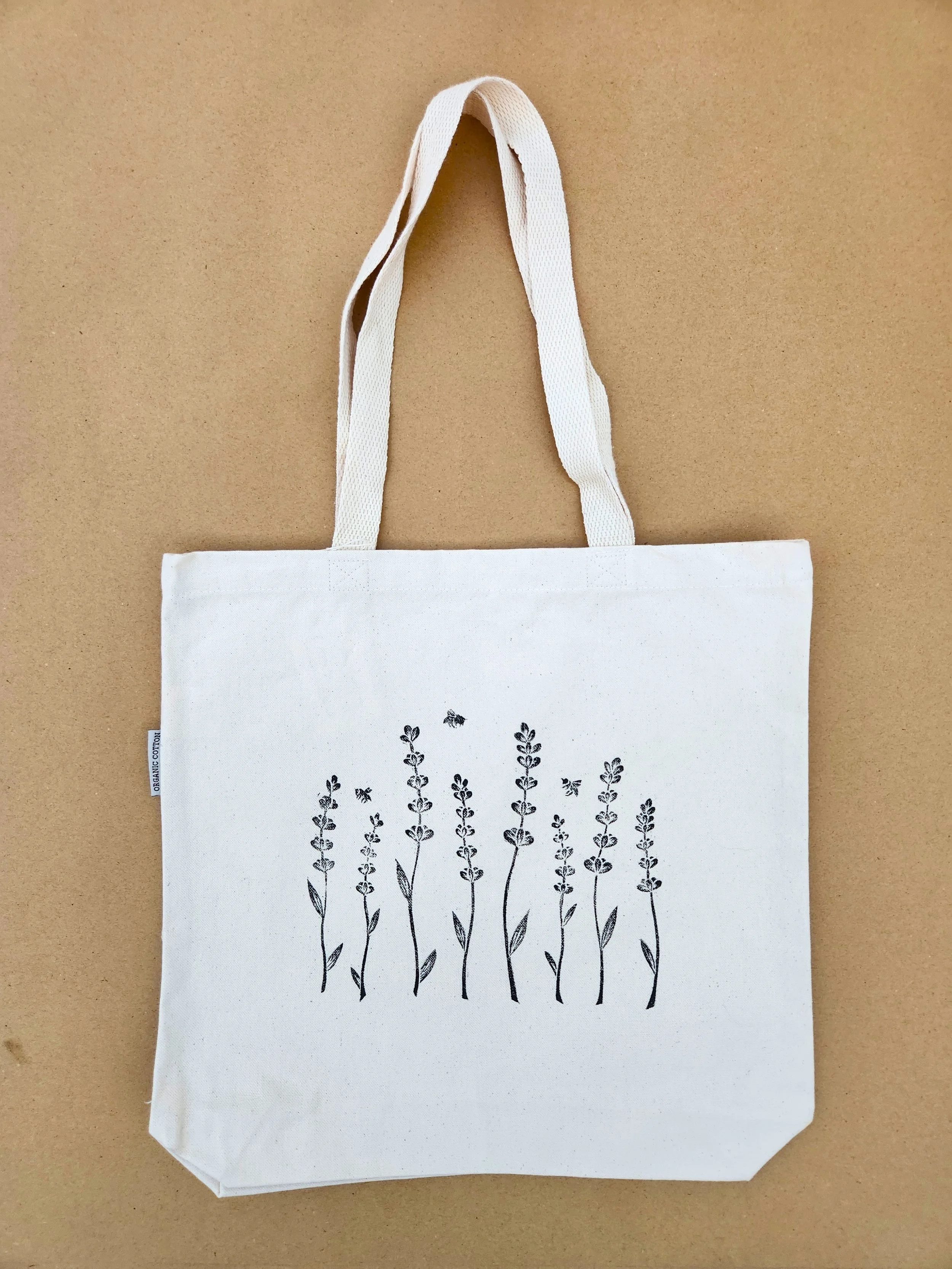Lavender Bee Canvas Tote Bag