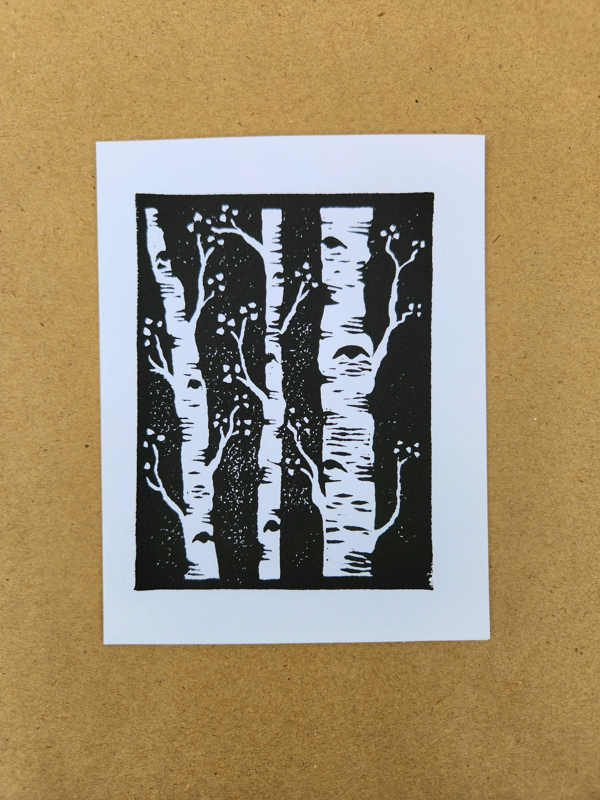 'Tree-mendous' to see you Linocut Greeting Card