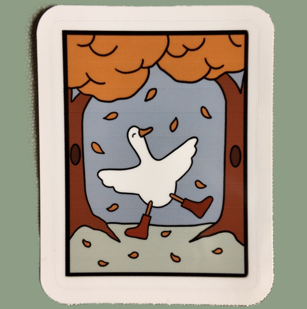 "A Silly Little Fall Goose" Die Cut Sticker - Waterproof