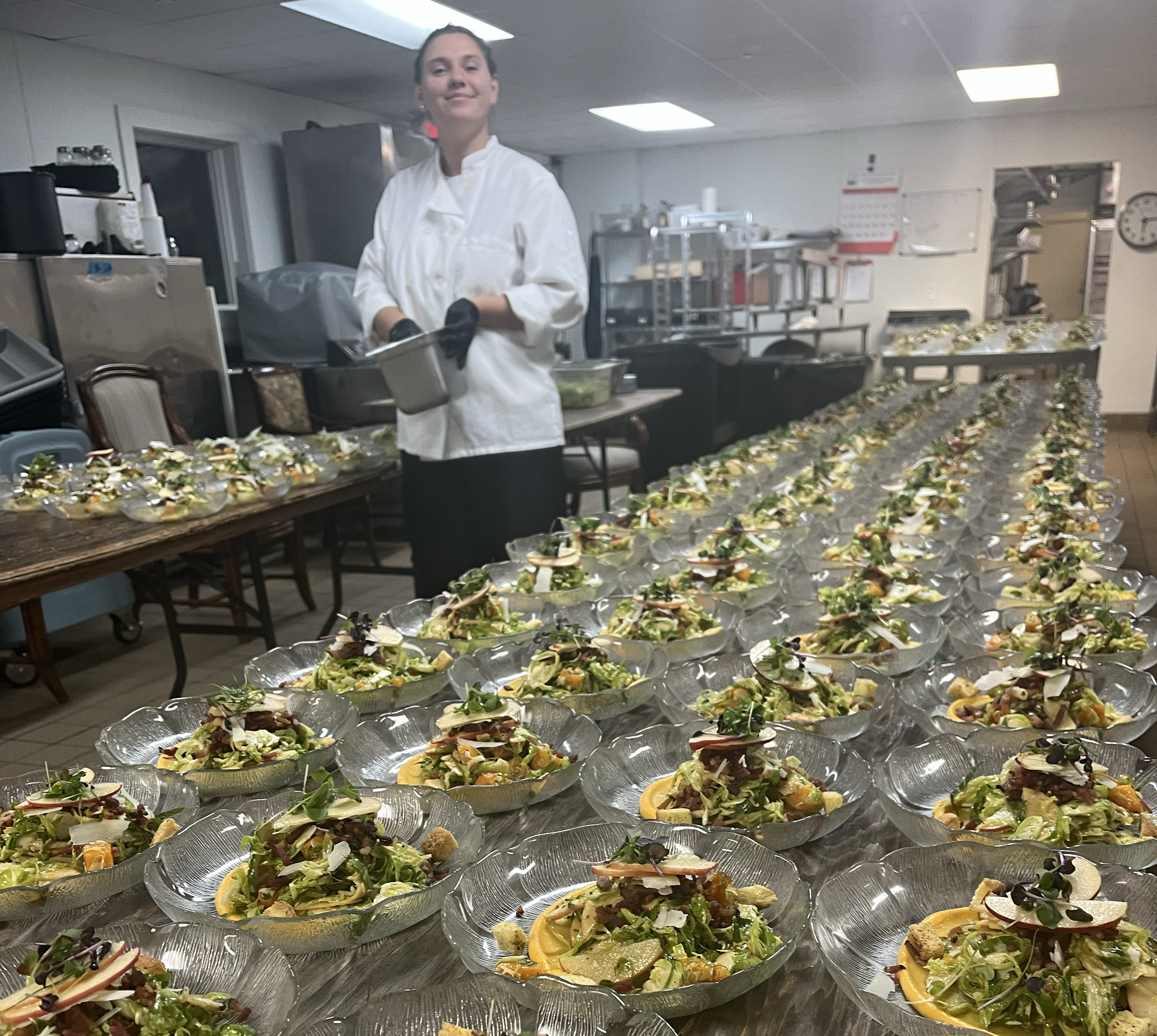 Yup! That's me plating 250 salads 