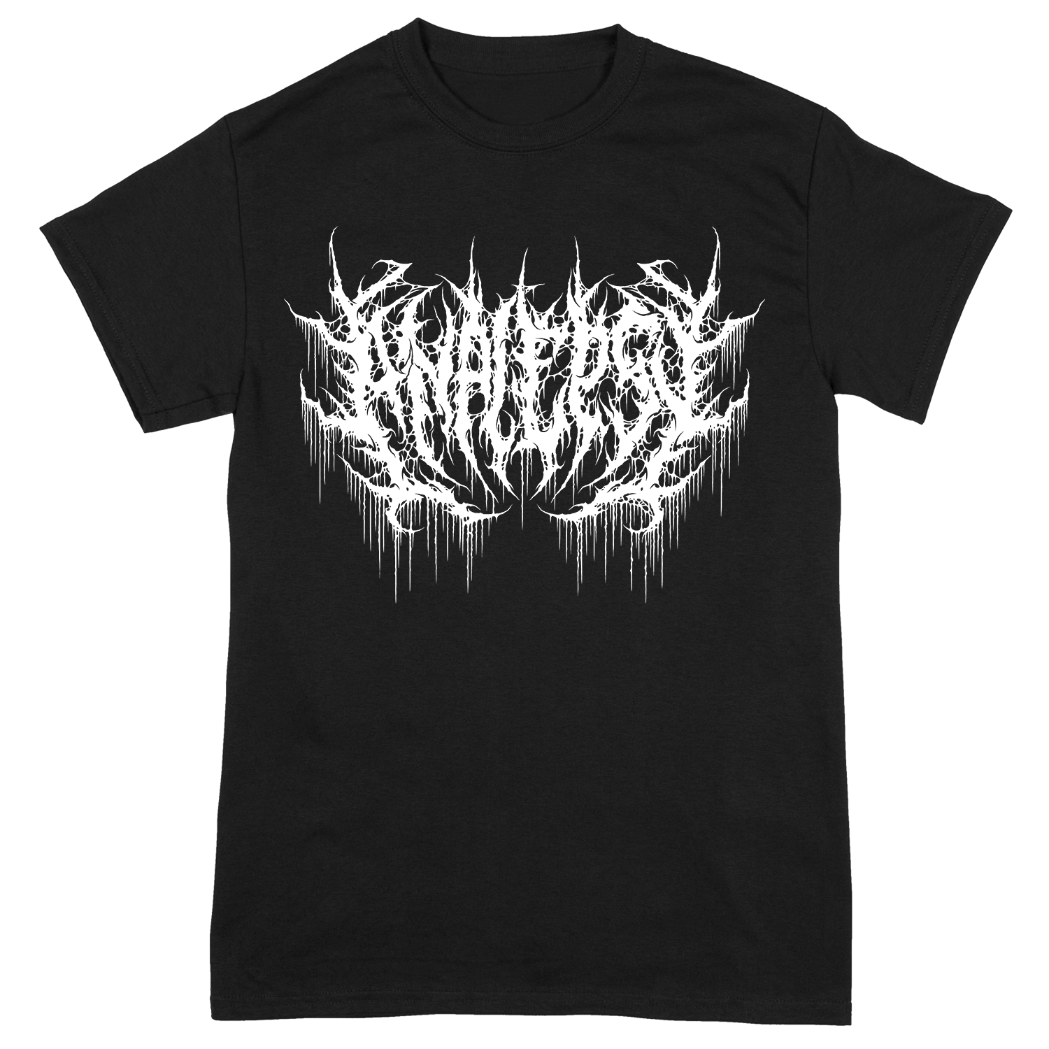 "Logo Drip" T-Shirt – White on Black