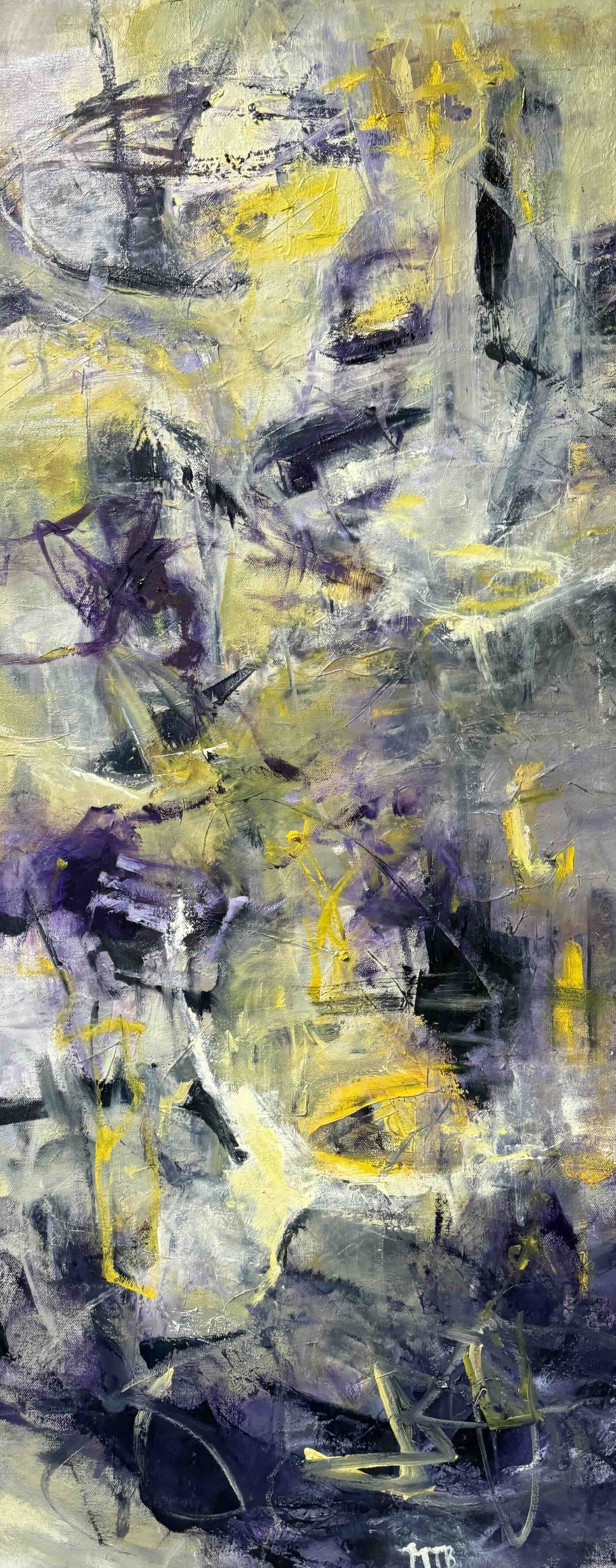 Purple Orbs | 18x36, Oil on Canvas 