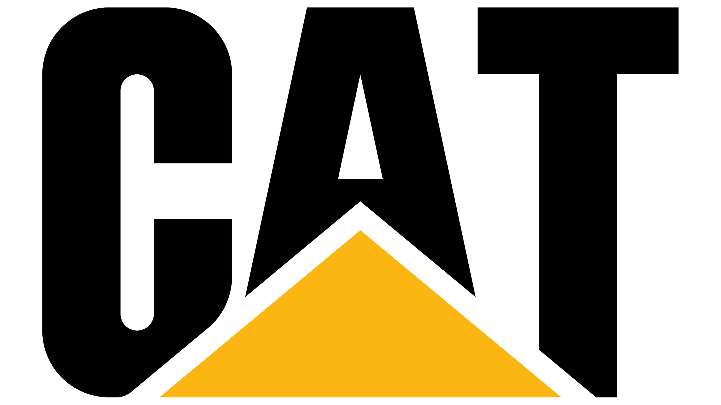 Outline of the word 'PAW' with a yellow triangle underneath the 'A' on a black background.