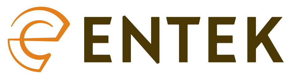 ENTEK logo with stylized orange 'E' icon and black text
