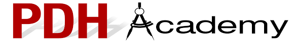 PDH Academy logo with text and graphic of a compass or drafting tool.