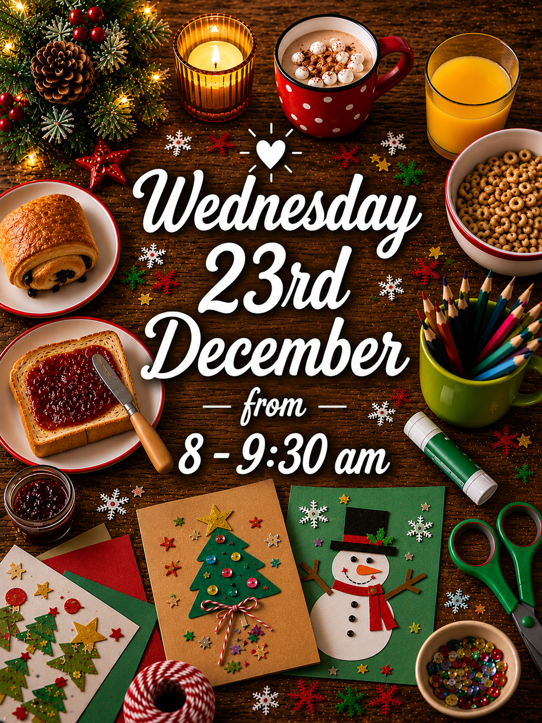 A Cosy Christmas Breakfast & Crafting Experience - 23rd 8am