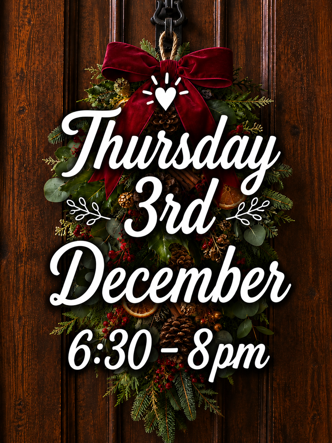Christmas Door Sheaf Workshop - 3rd Dec 6:30pm