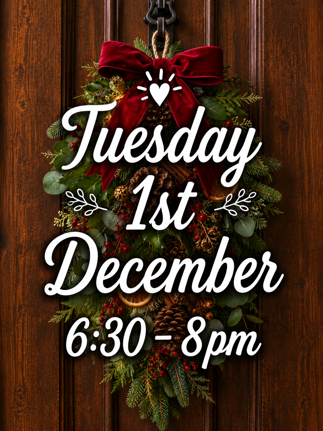 Christmas Door Sheaf Workshop - 1st Dec 6:30pm