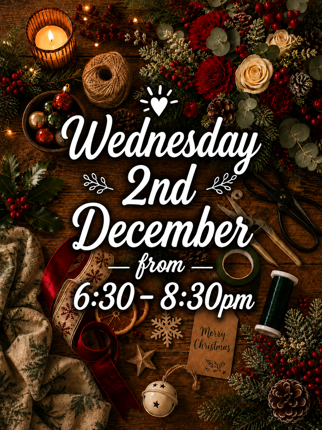 Christmas Wreath Workshop - 2nd Dec 6:30pm