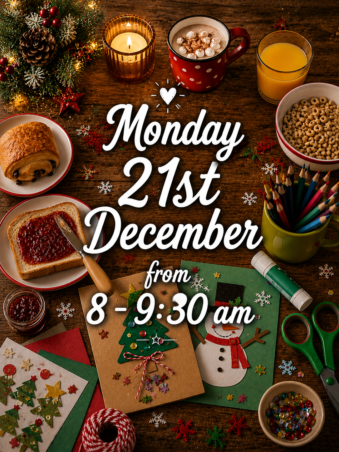 A Cosy Christmas Breakfast & Crafting Experience - 21st Dec 8am