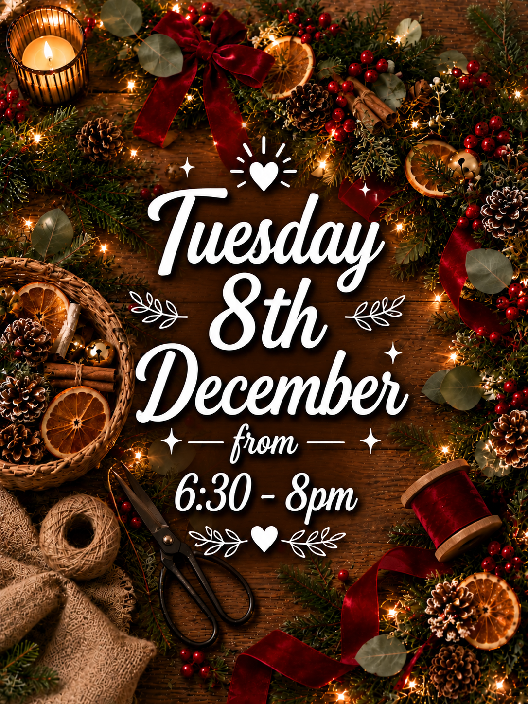 Fresh Christmas Garland Workshop - 8th Dec 6:30pm