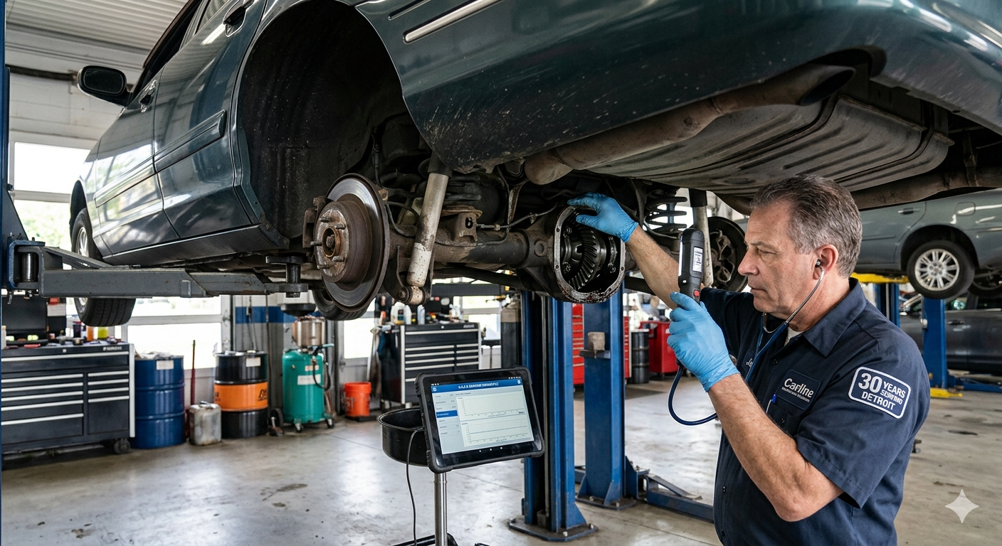      
  
     Don't Let a Small Hum Turn Into a Big Headache.   After months of navigating Detroit’s winter roads, your vehicle’s suspension and drivetrain have been through a "war zone." The potholes and salt don't just affect your tires—they attac