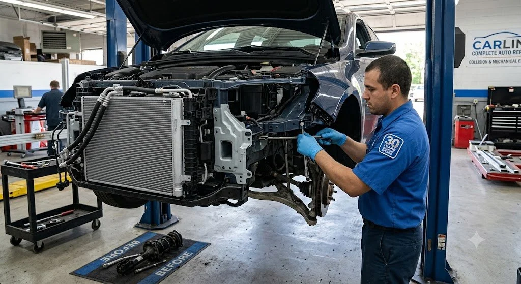 Front-End Impact Repair: From Radiator Supports to Fenders &amp; Suspension