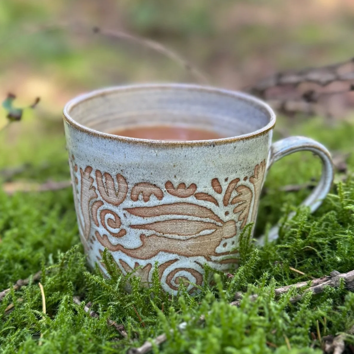 A mug in the woods