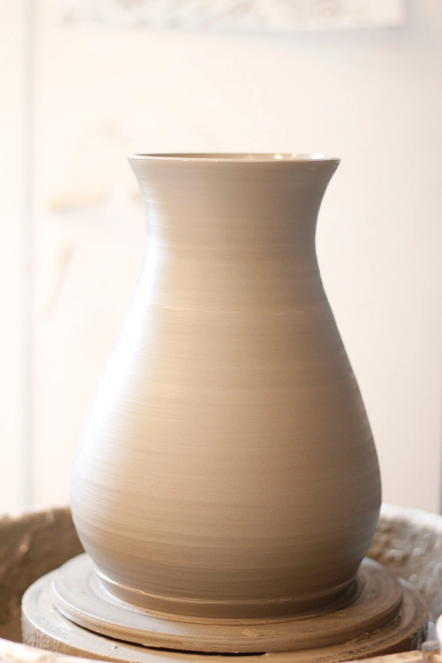 A freshly thrown vase