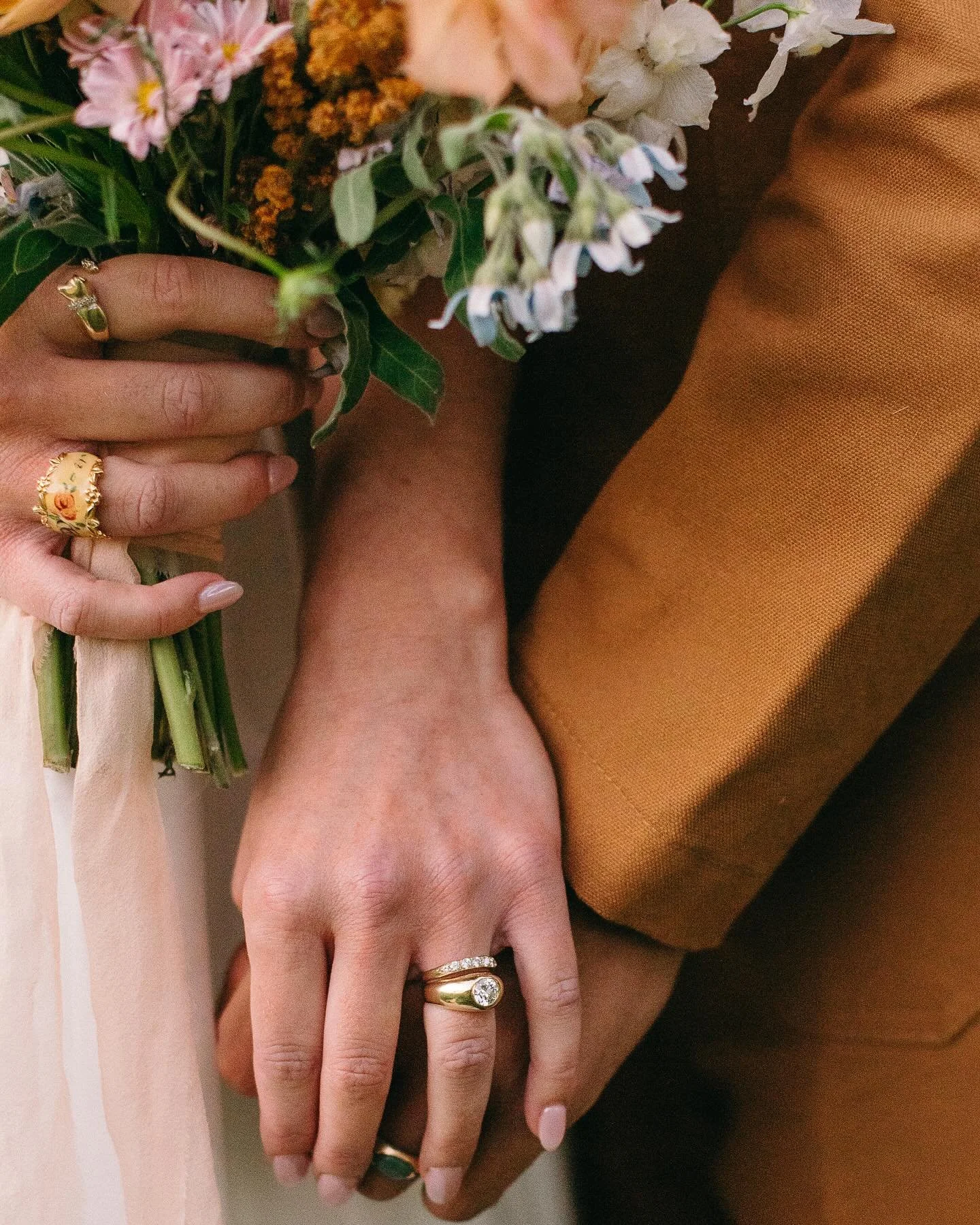 Down-to-earth, full of love, and knowing exactly how to celebrate it @pageantsmusic made Hilltop Ranch feel like pure magic on their wedding day. Being part of your day, both as a jeweler and a guest, was beyond special. Creating rings for these two 