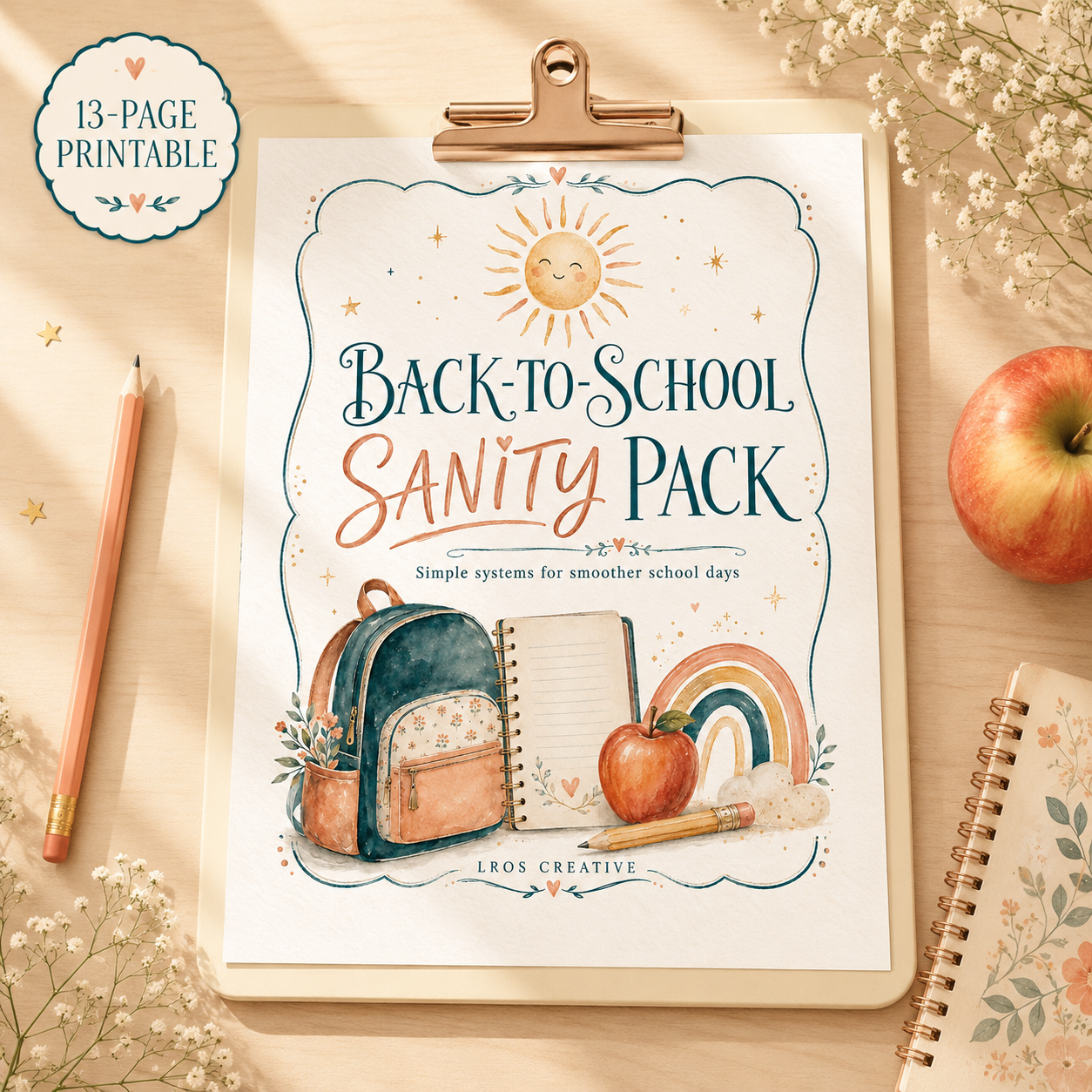 Back-to-School Sanity Pack Printable | Kids Morning & After-School Routine Charts | Homework, Backpack & Family Planner PDF