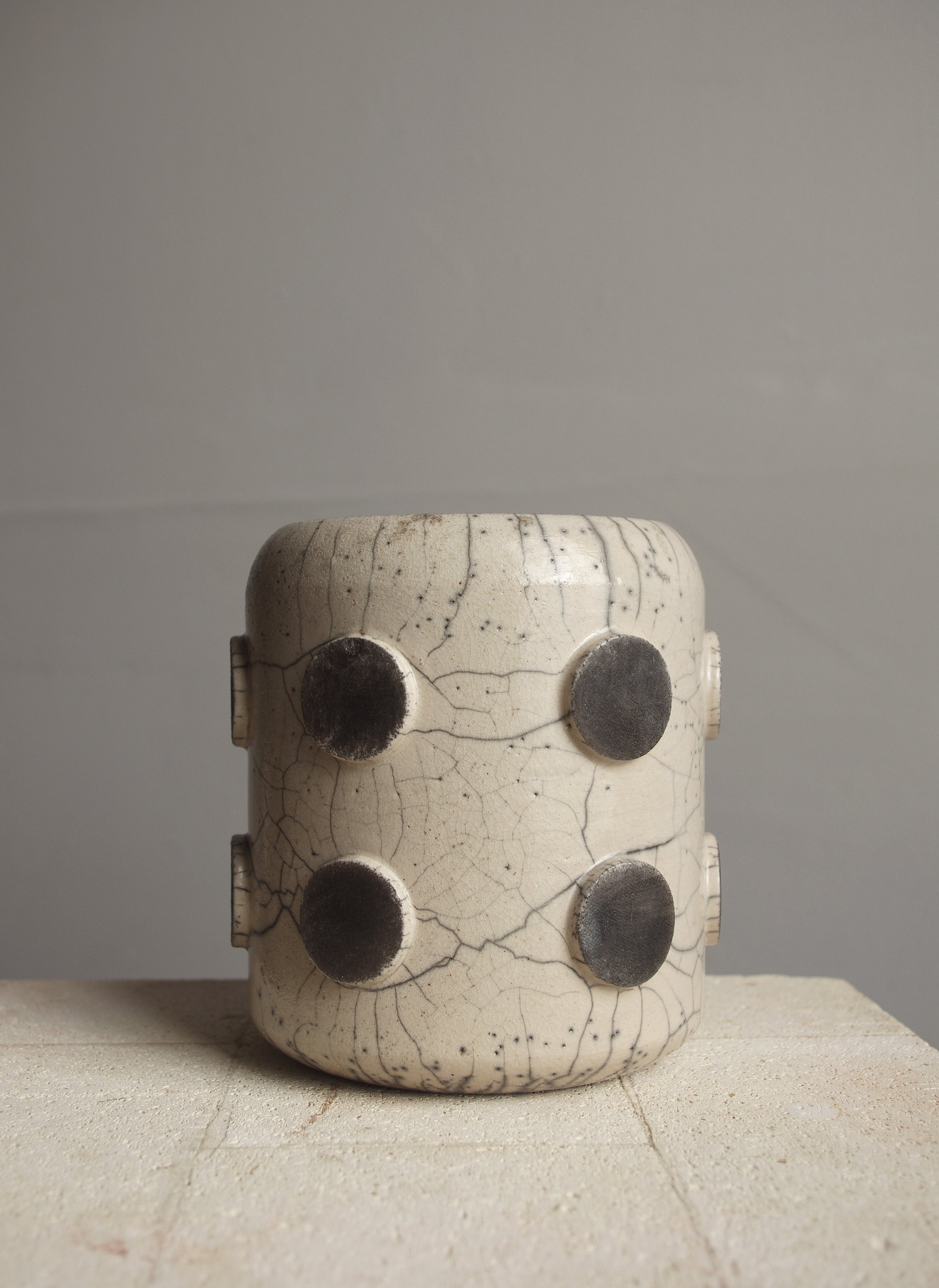 Raku Cylinder with Spots.jpg