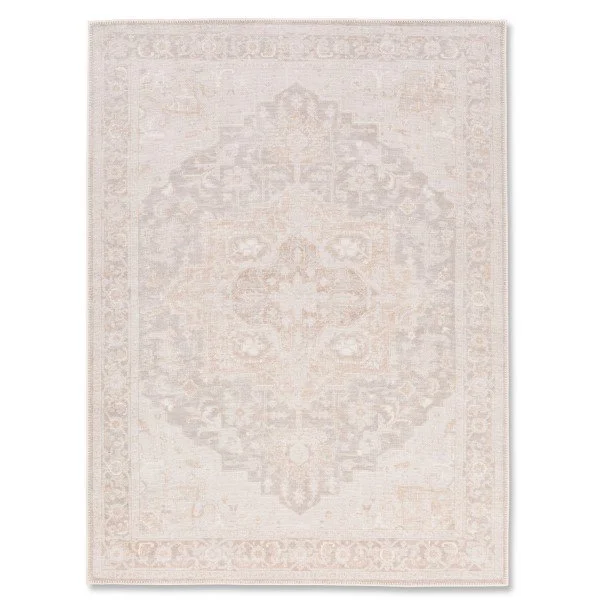 Aura Washable Spill Proof Beige Gold Area Rug