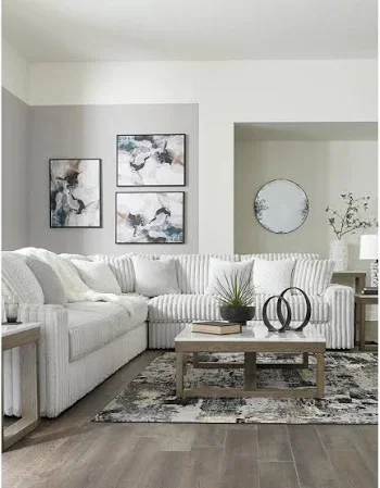 Stupendous 3 Piece Sectional - Alloy / Symmetrical