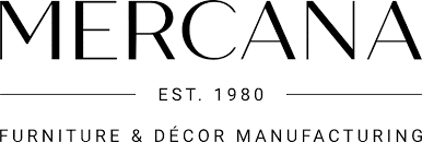 Image of the Mercana logo and text 'EST. 1980 FURNITURE & DÉCOR MANUFACTURING'.